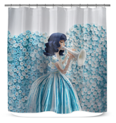 Tropic Paradise Shower Curtain with lush tropical design.